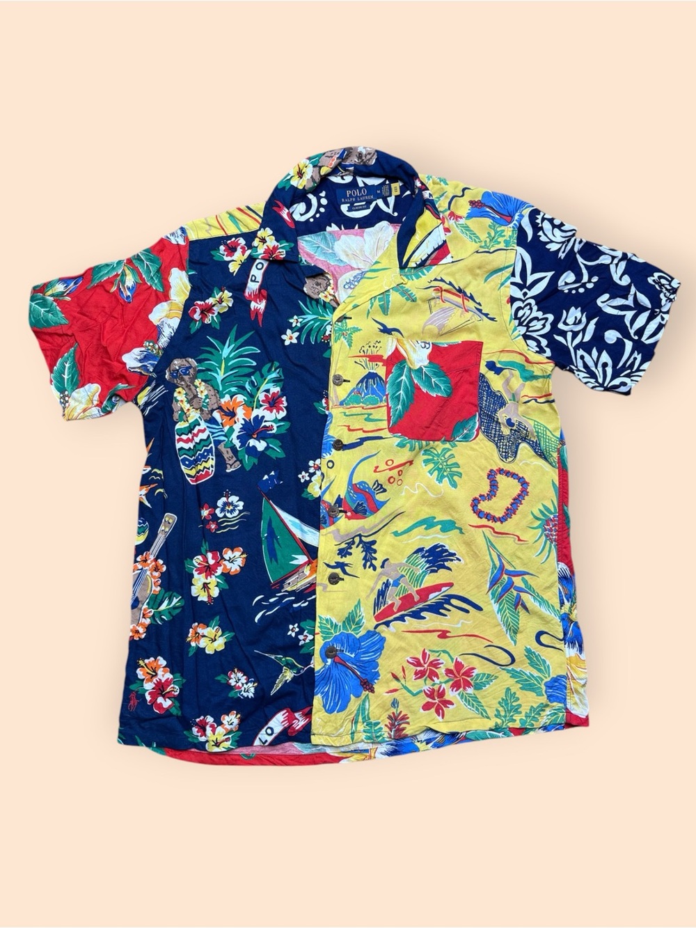 Polo Ralph Lauren Men's Classic Fit Floral Hawaiian Viscose Shirt Medium